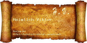 Heimlich Viktor névjegykártya